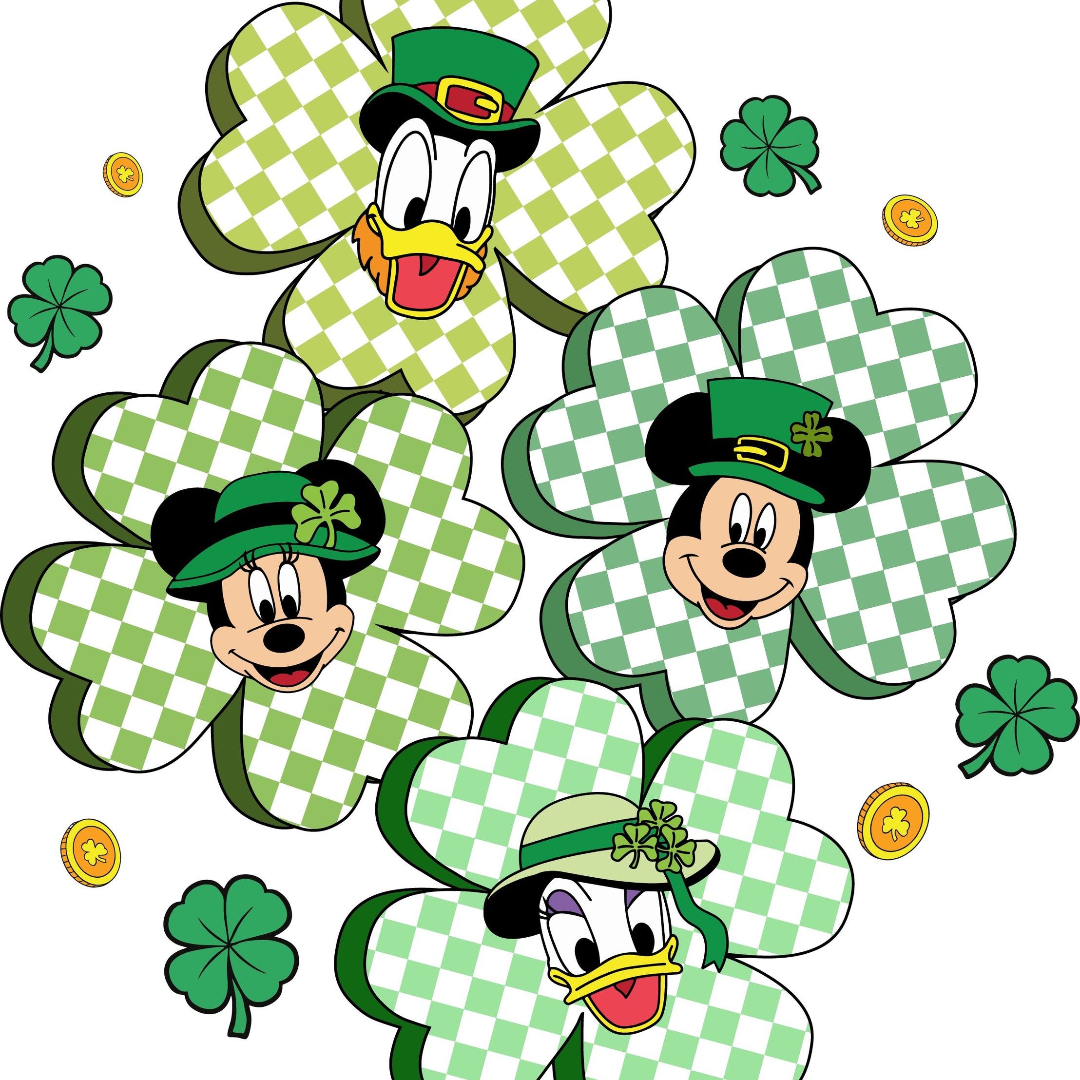 Mickey and Goofy St. Patrick PNG