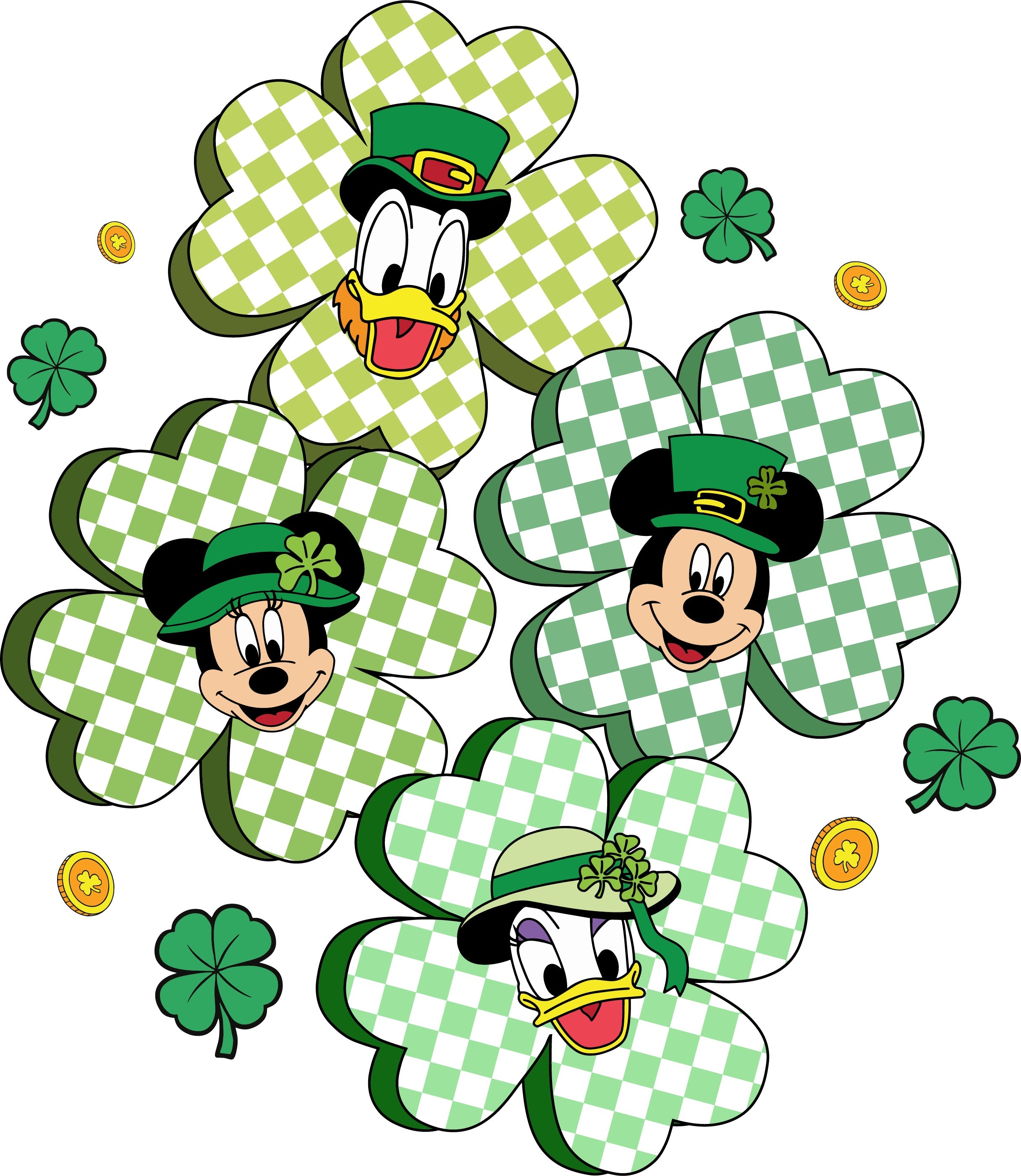 Mickey and Goofy St. Patrick PNG