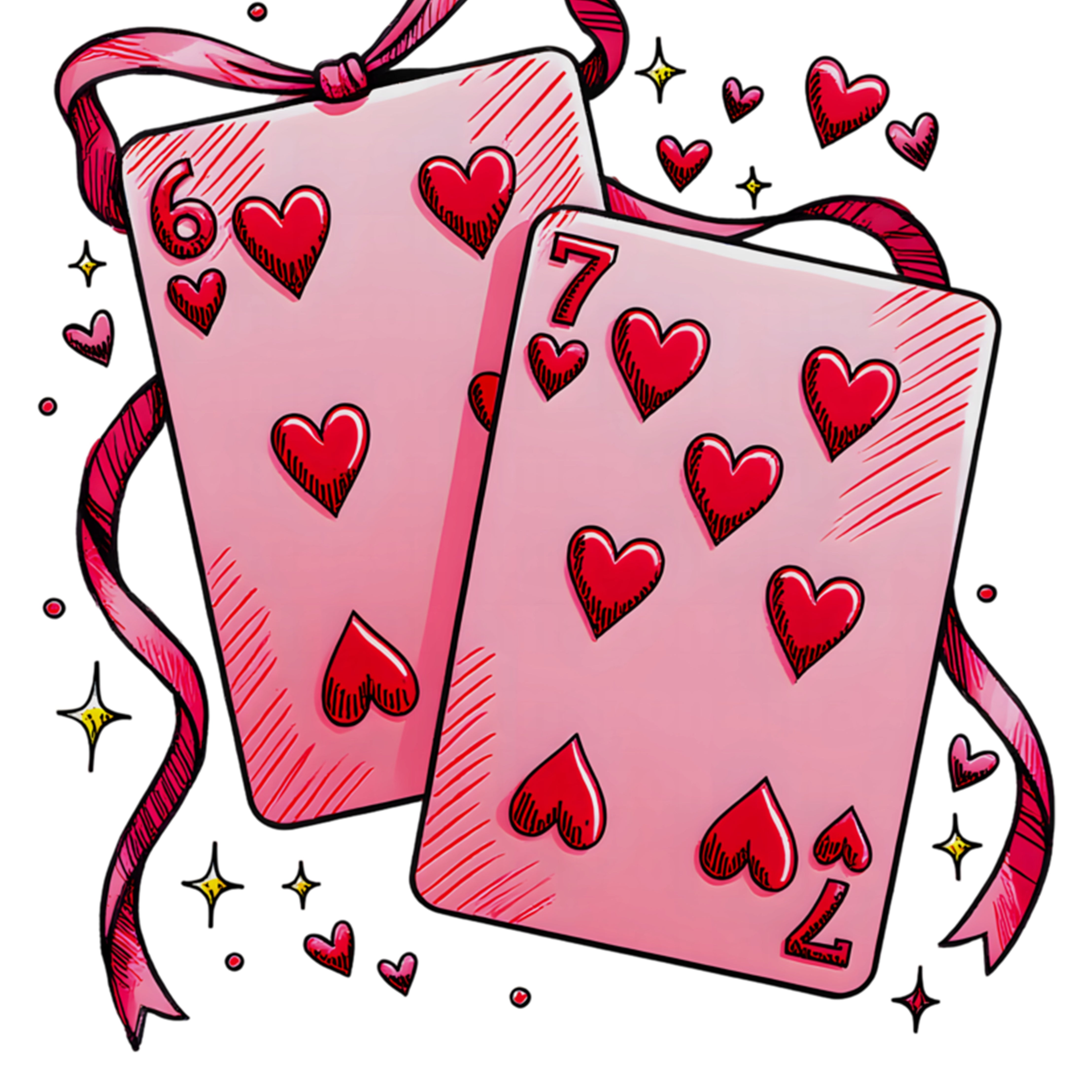 Six Seven Cards Valentines PNG