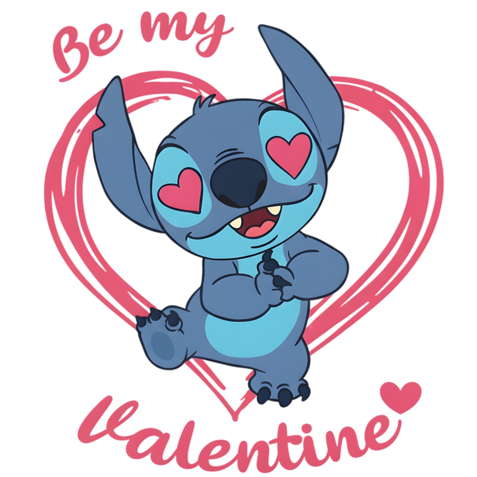 Stitch Be My Valentine PNG