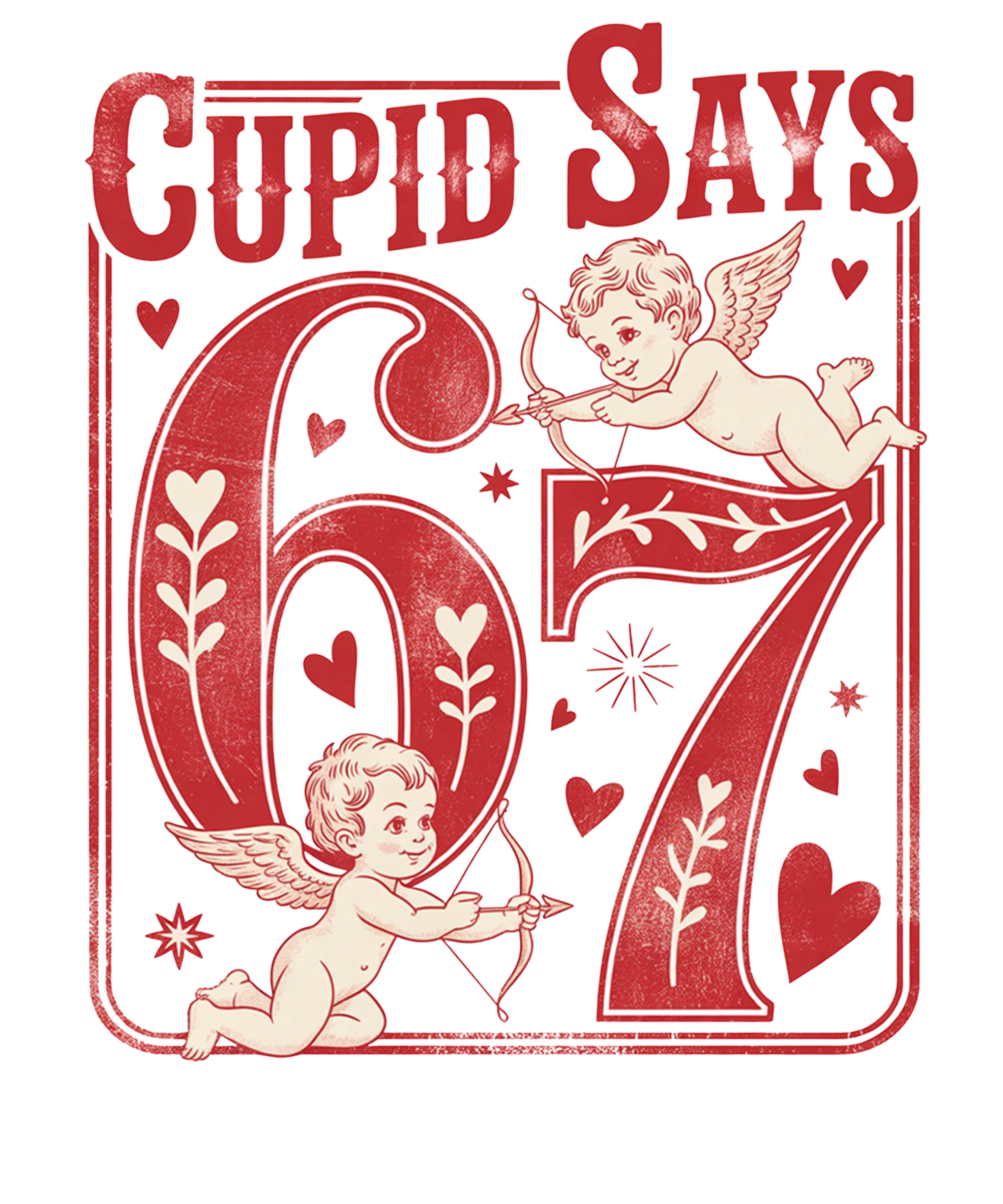 Cupid Says Six Seven Valentines 2 PNG