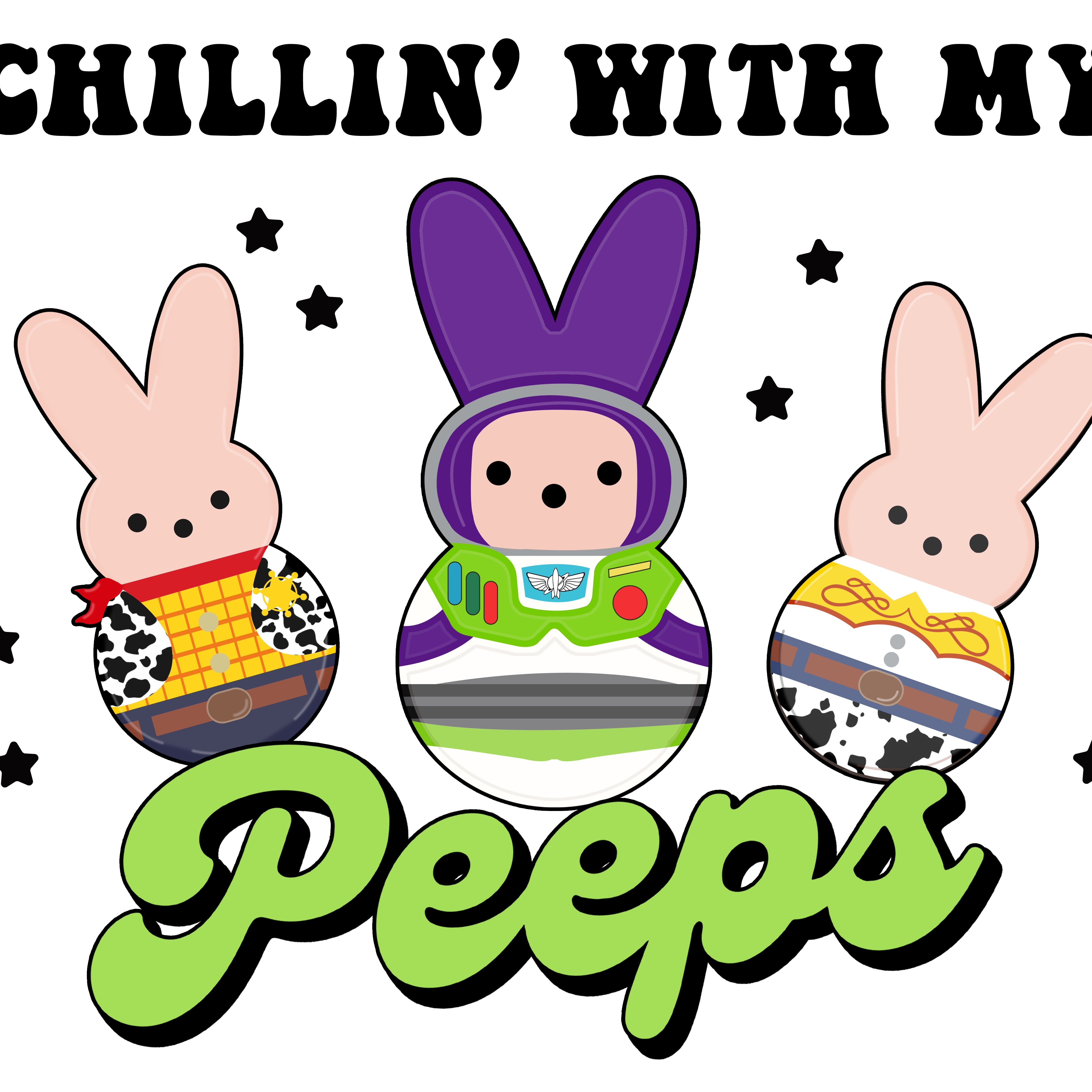 Chillin' With My Peeps Easter Day PNG