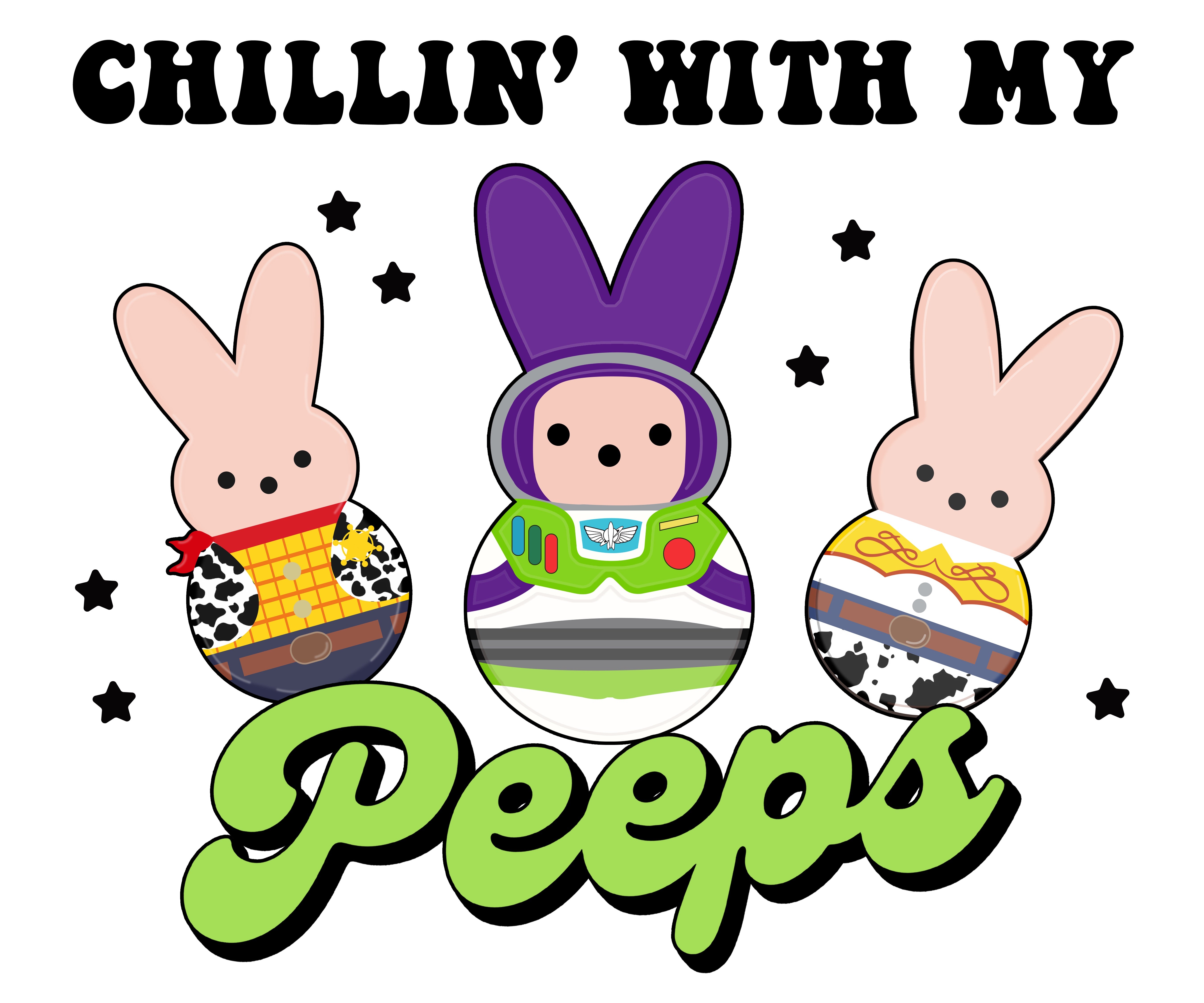 Chillin' With My Peeps Easter Day PNG