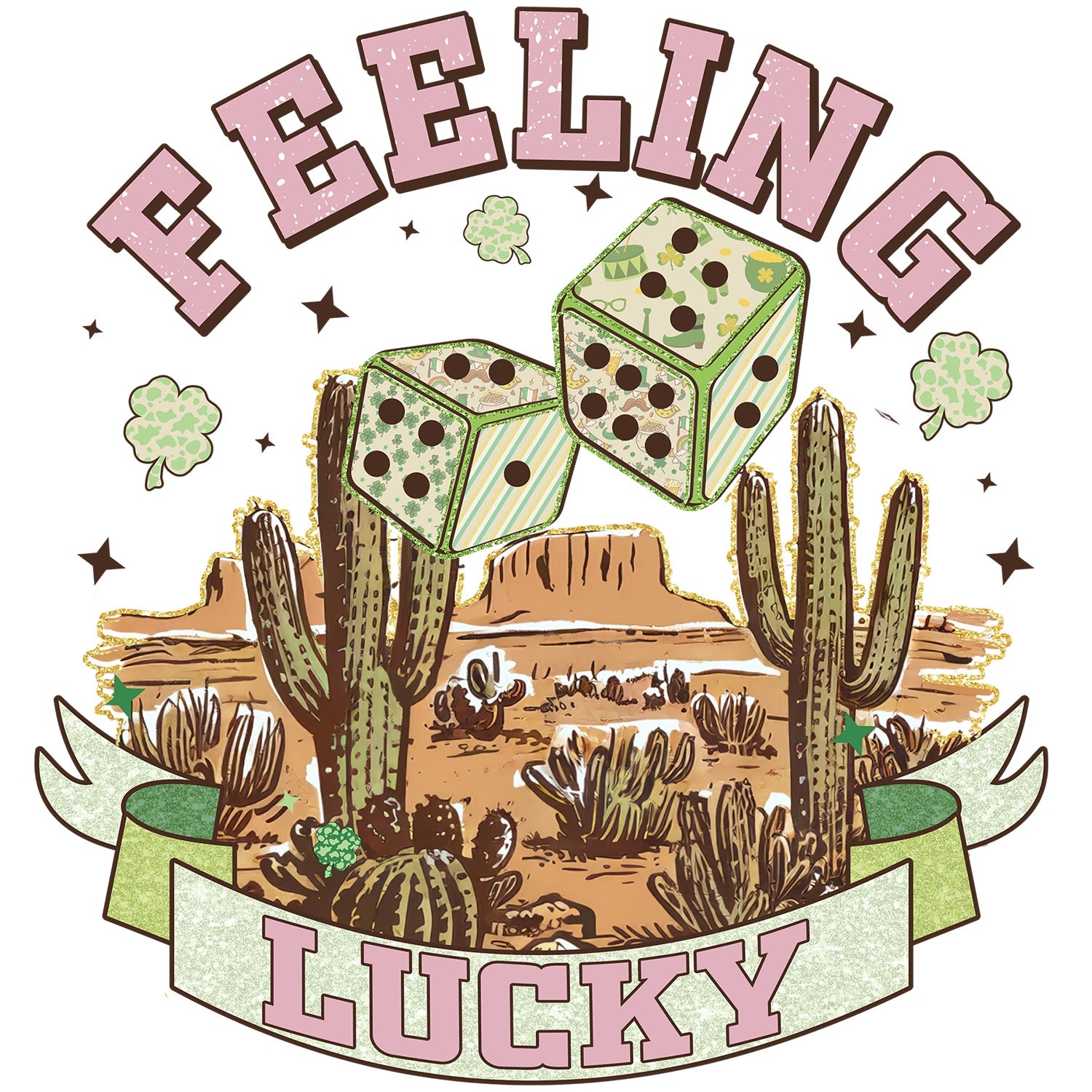 Feeling Lucky Dices St. Patrick PNG