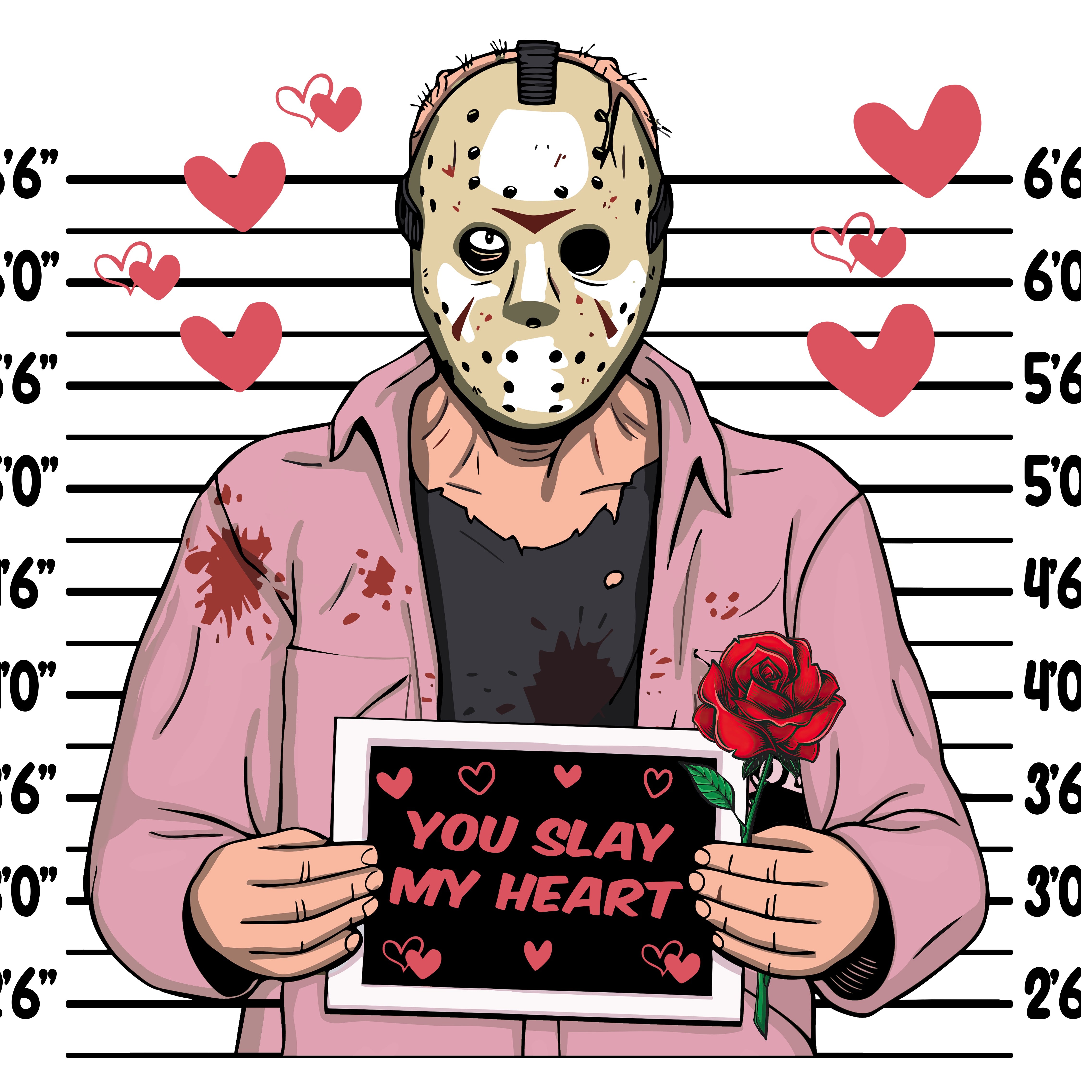 Jason Voorhees You Slay My Heart Valentines PNG