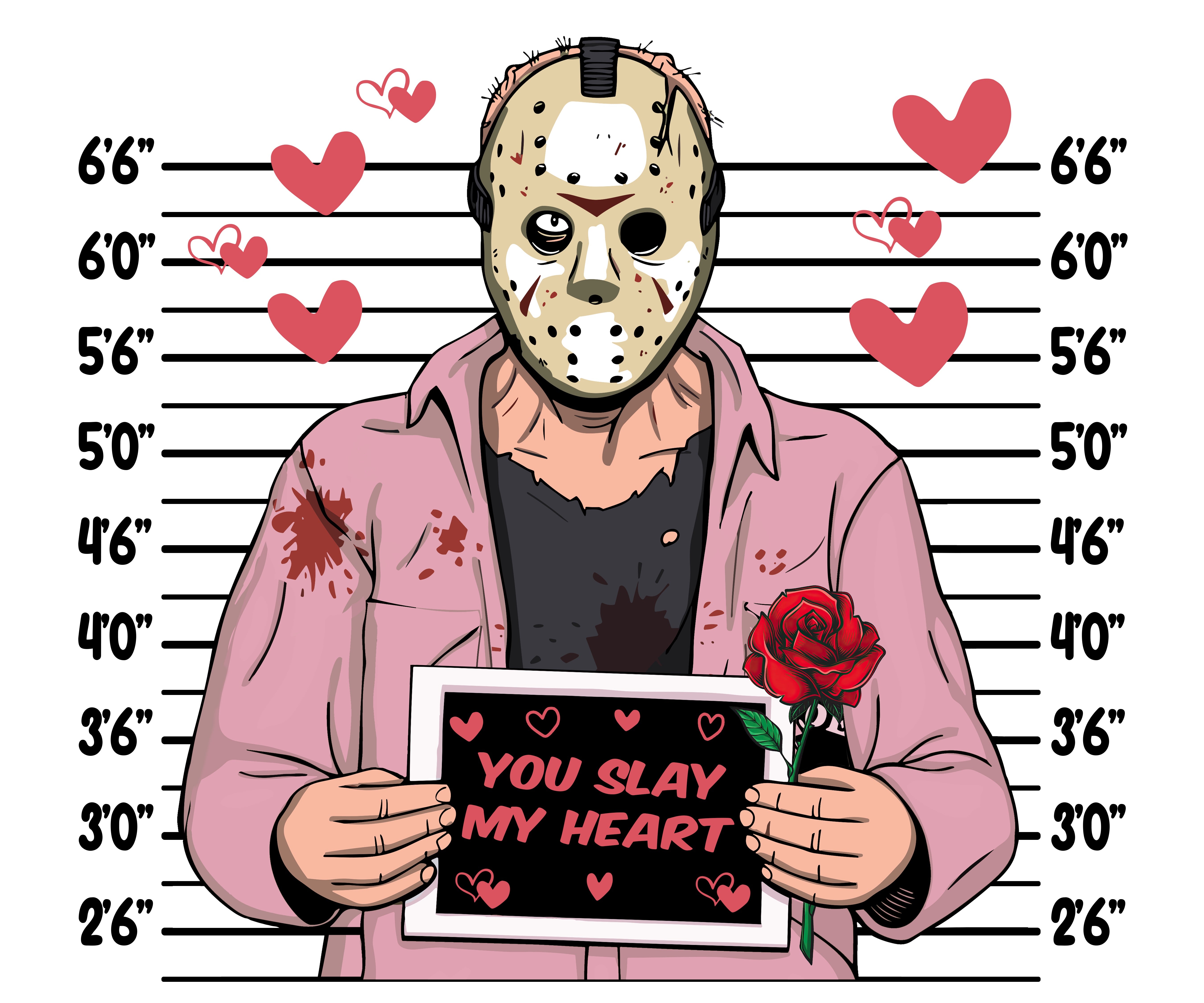 Jason Voorhees You Slay My Heart Valentines PNG