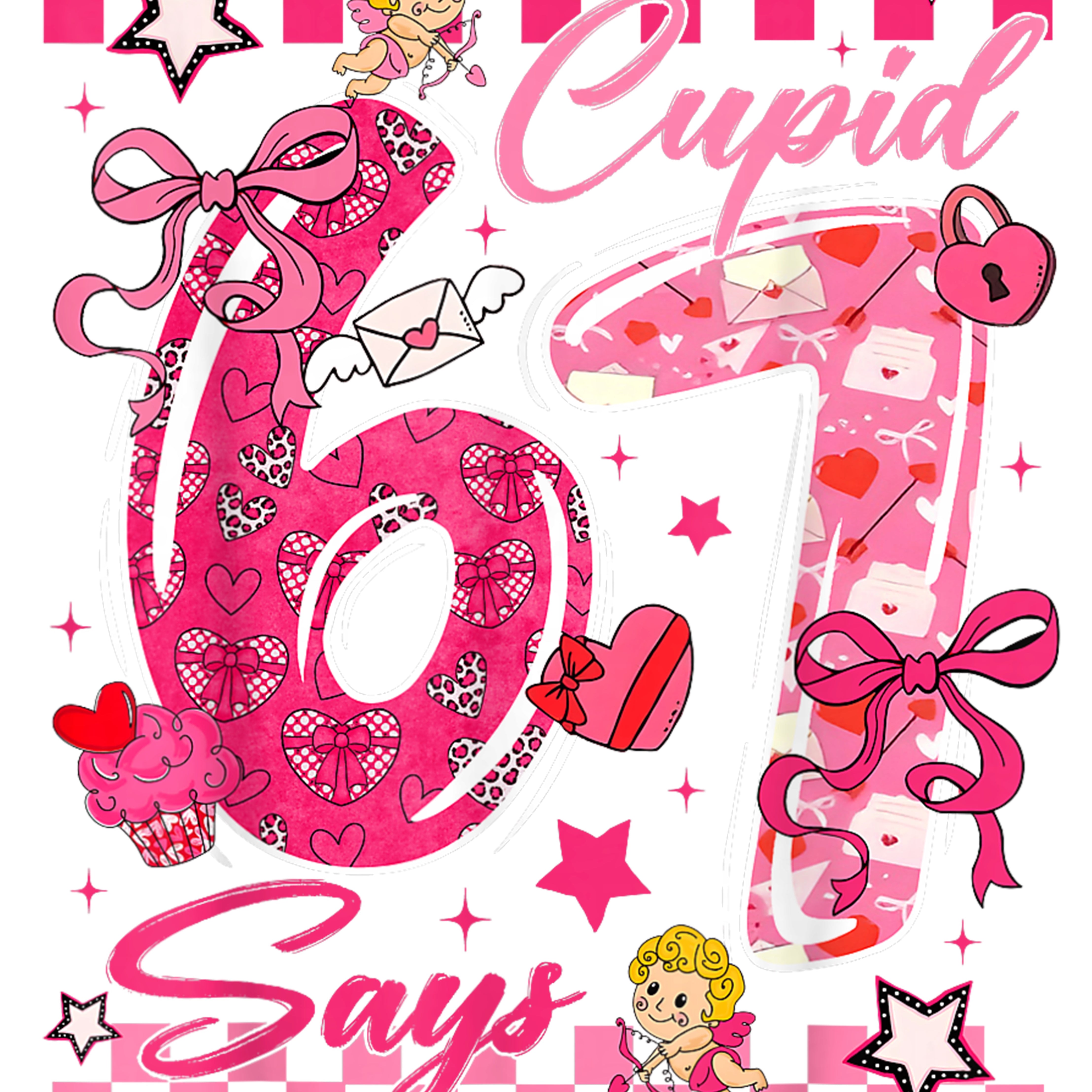 Cupid Says Six Seven Valentines PNG