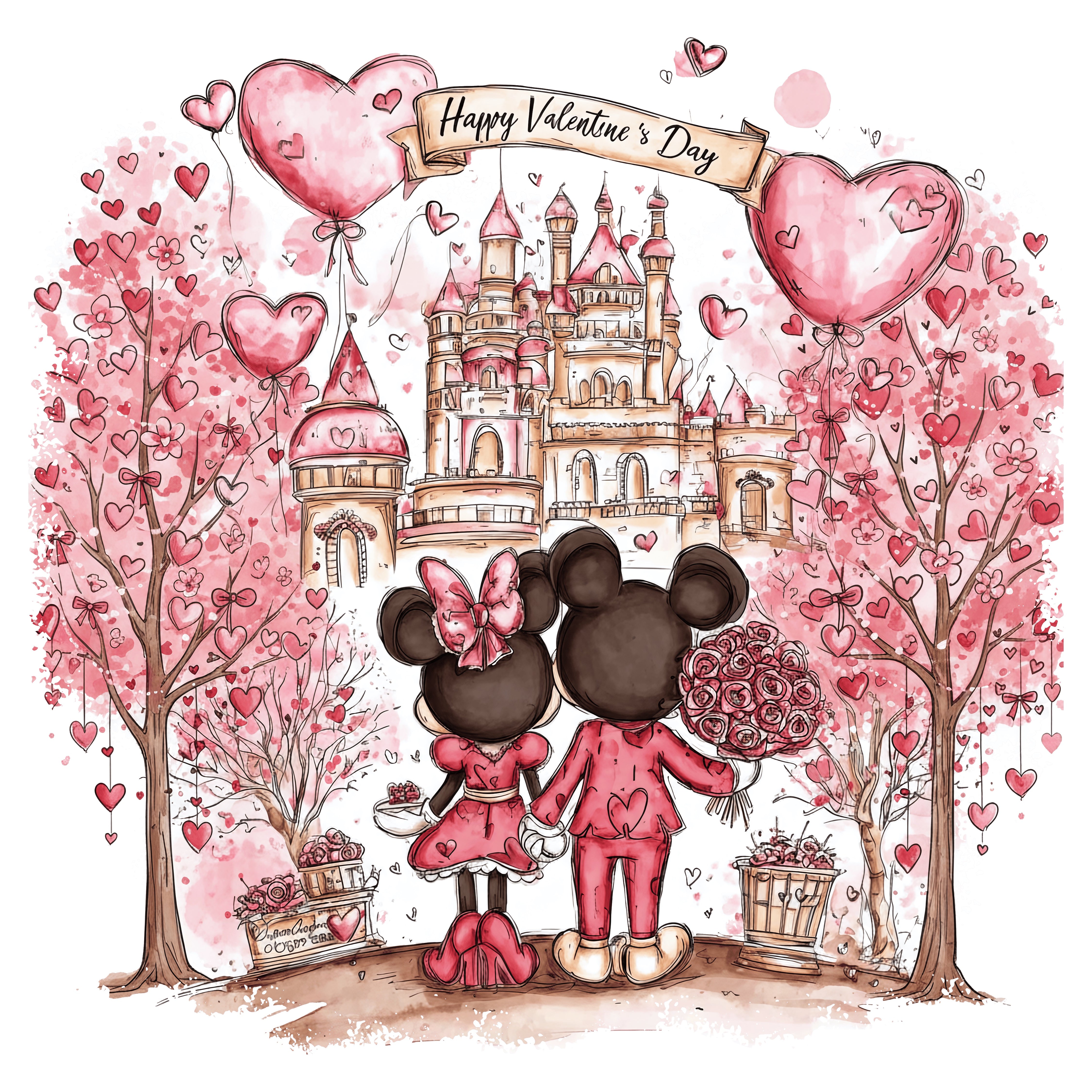 Mickey Disneyland Love Valentine PNG