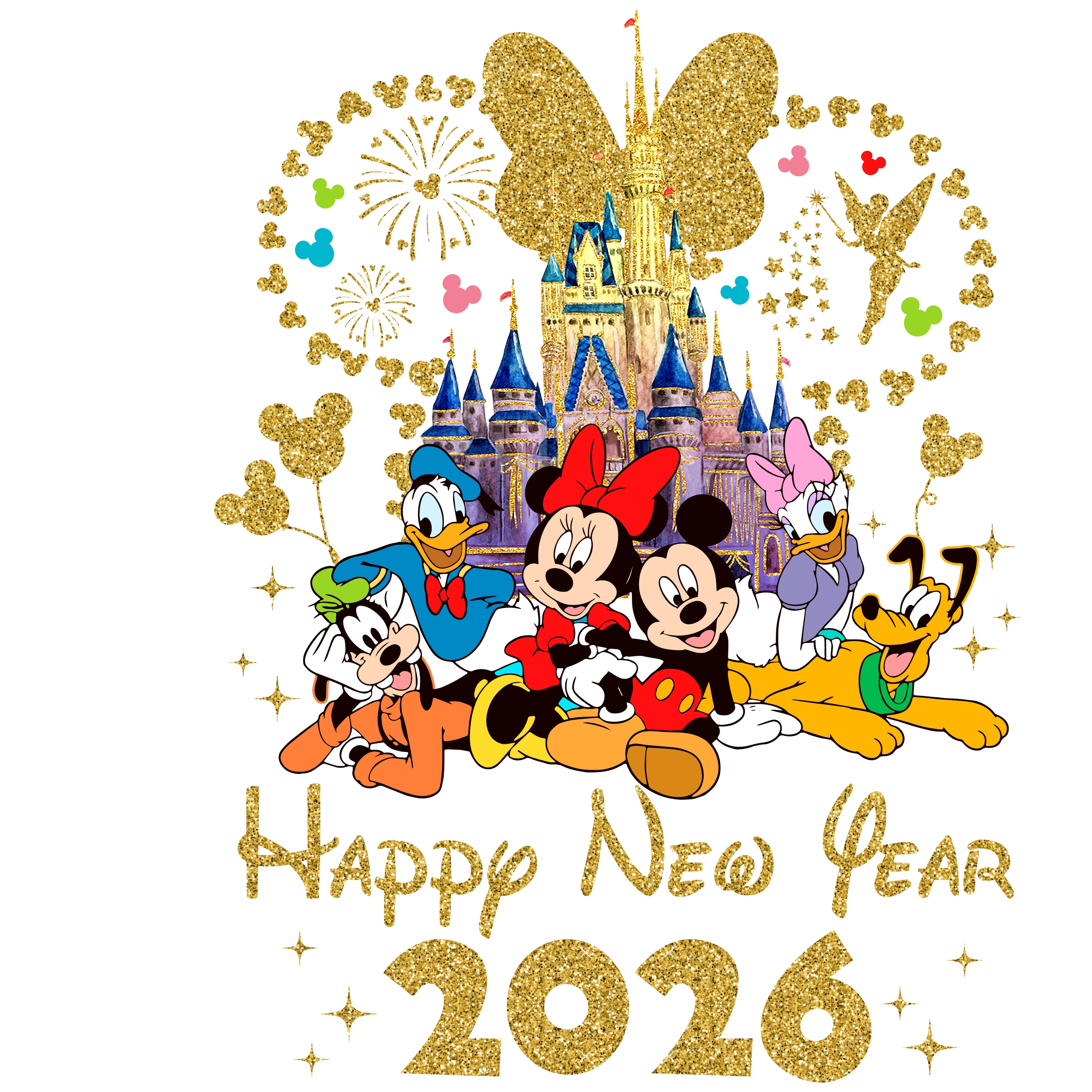 Disney Happy New Year 2026 PNG