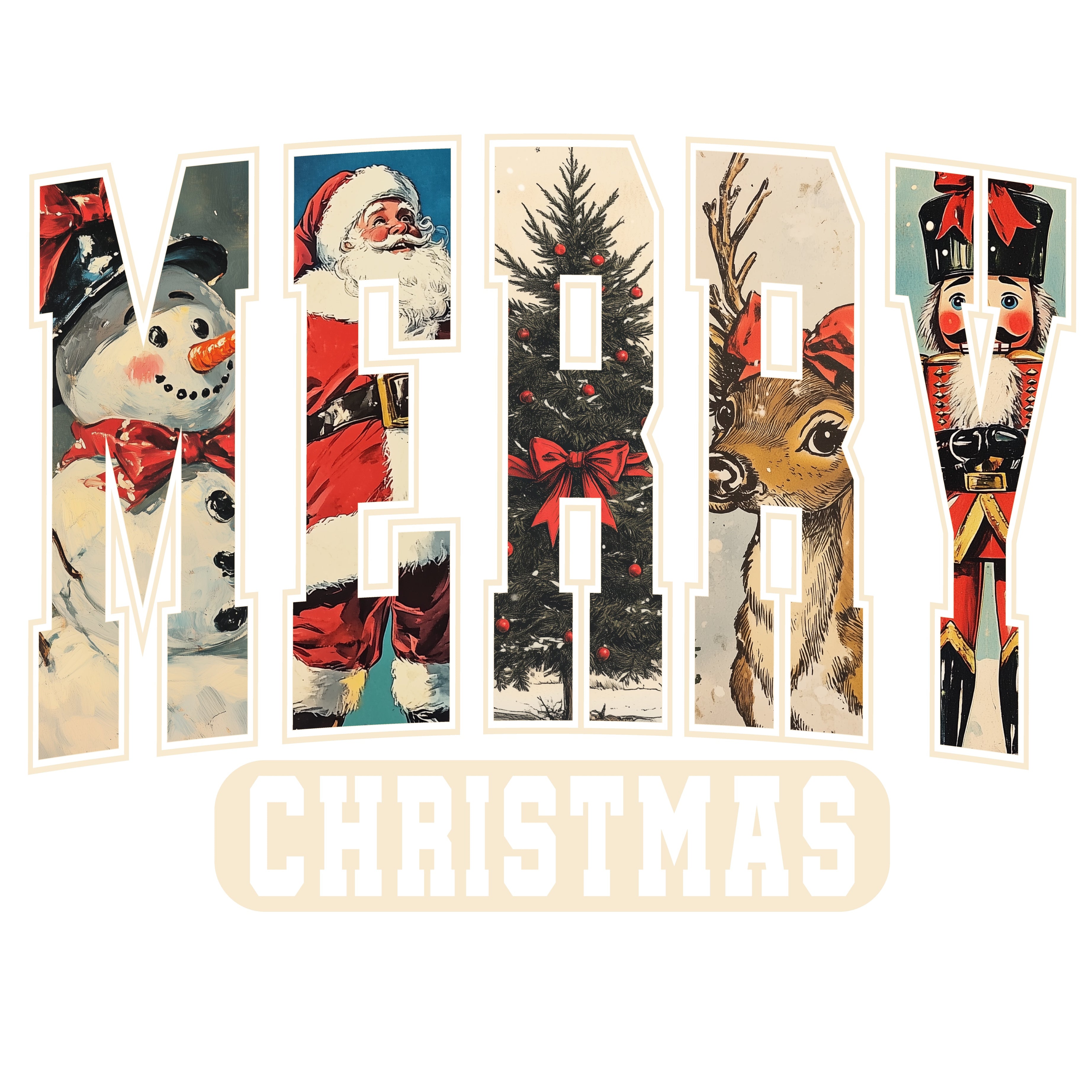 Merry Christmas White PNG