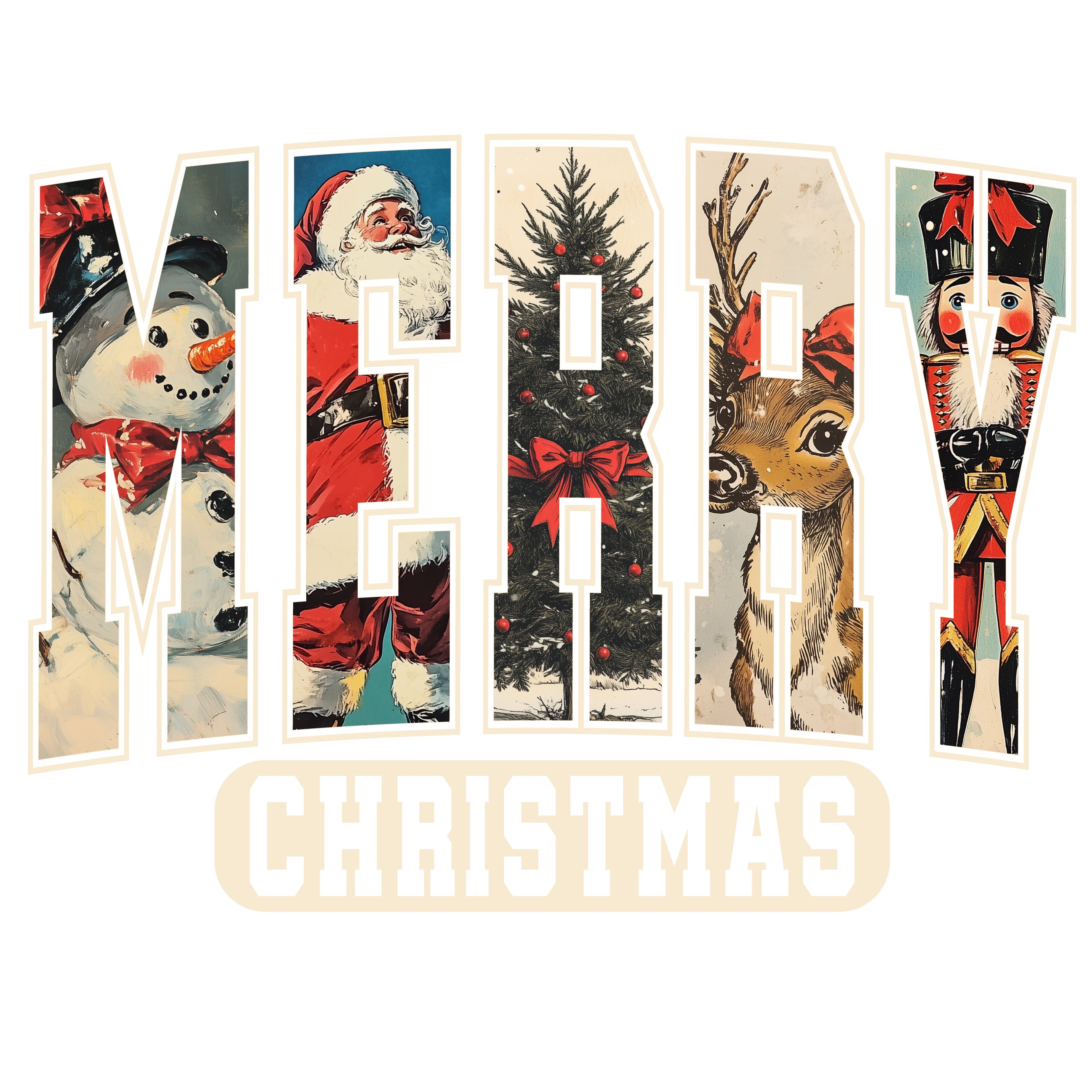 Merry Christmas White PNG