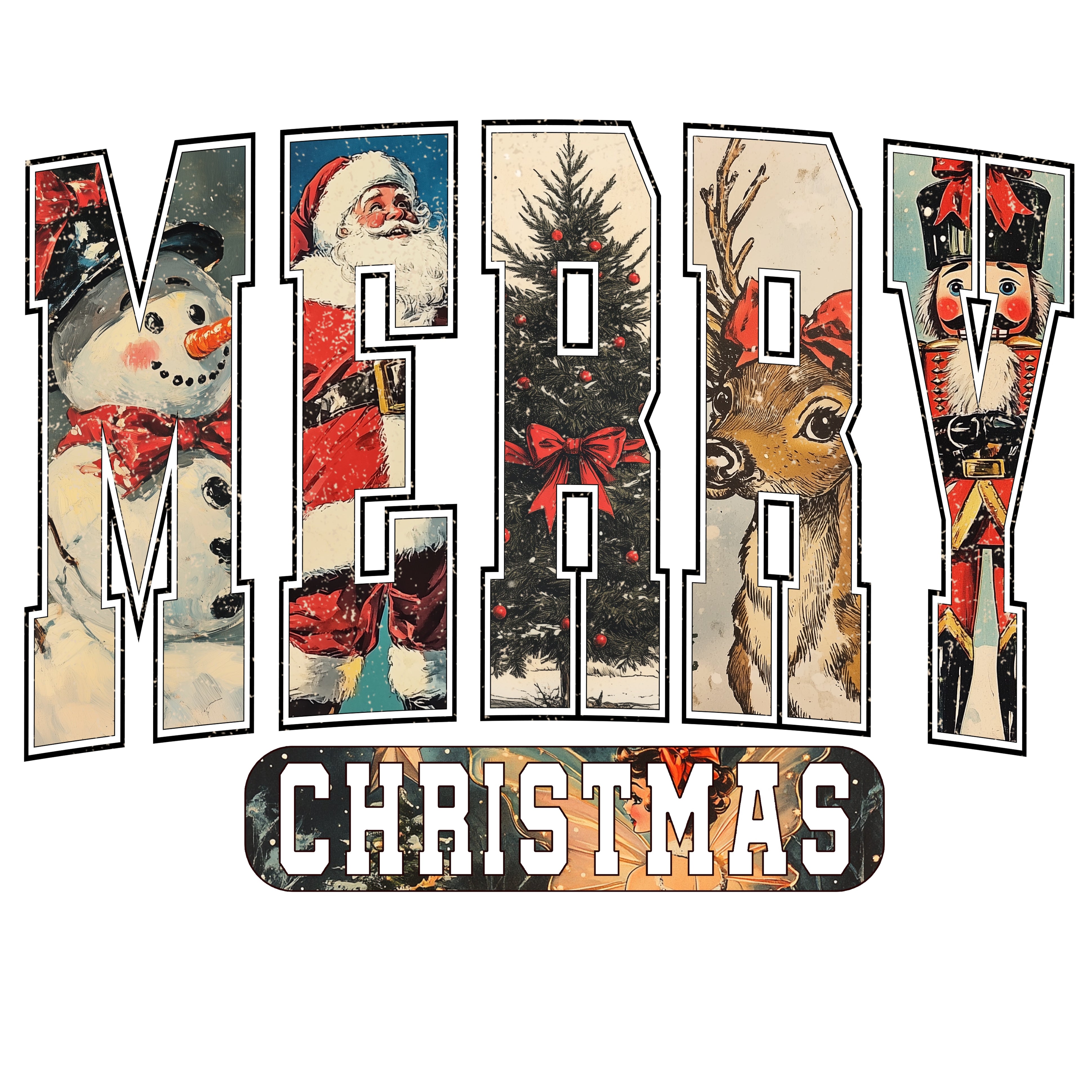 Merry Christmas Black PNG