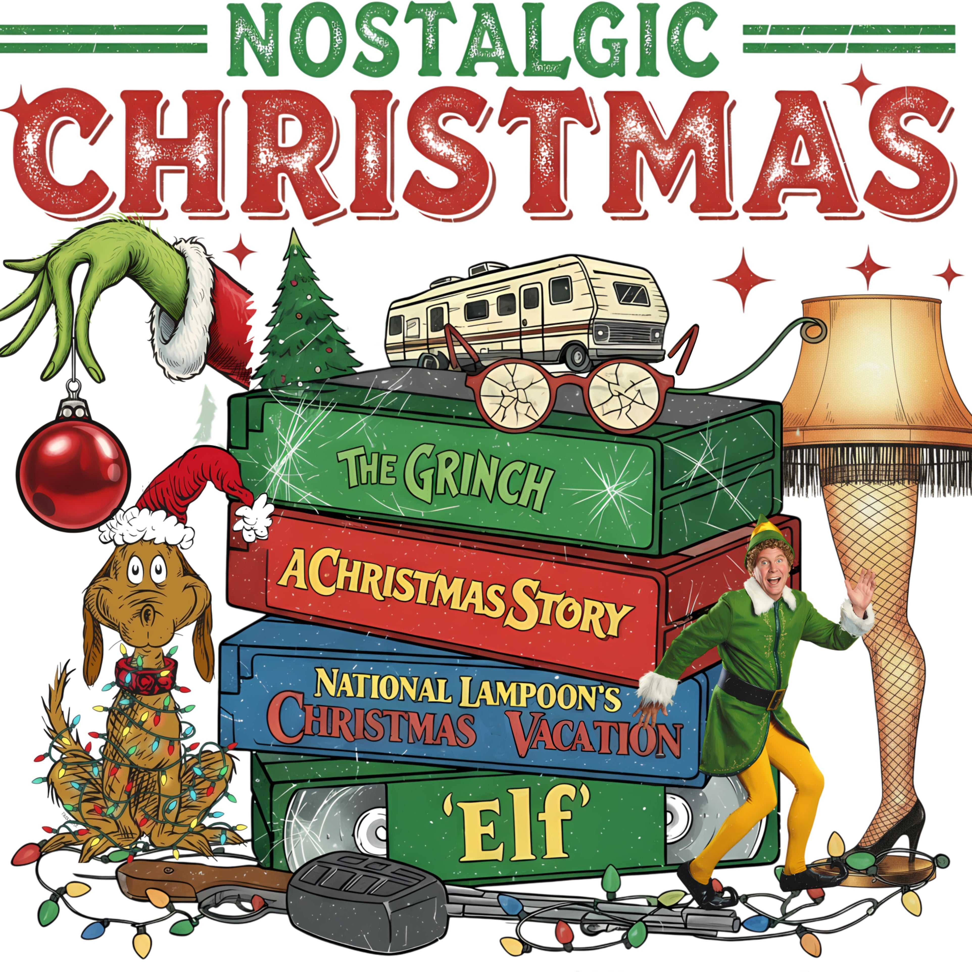 Nostalgic Retro Christmas PNG