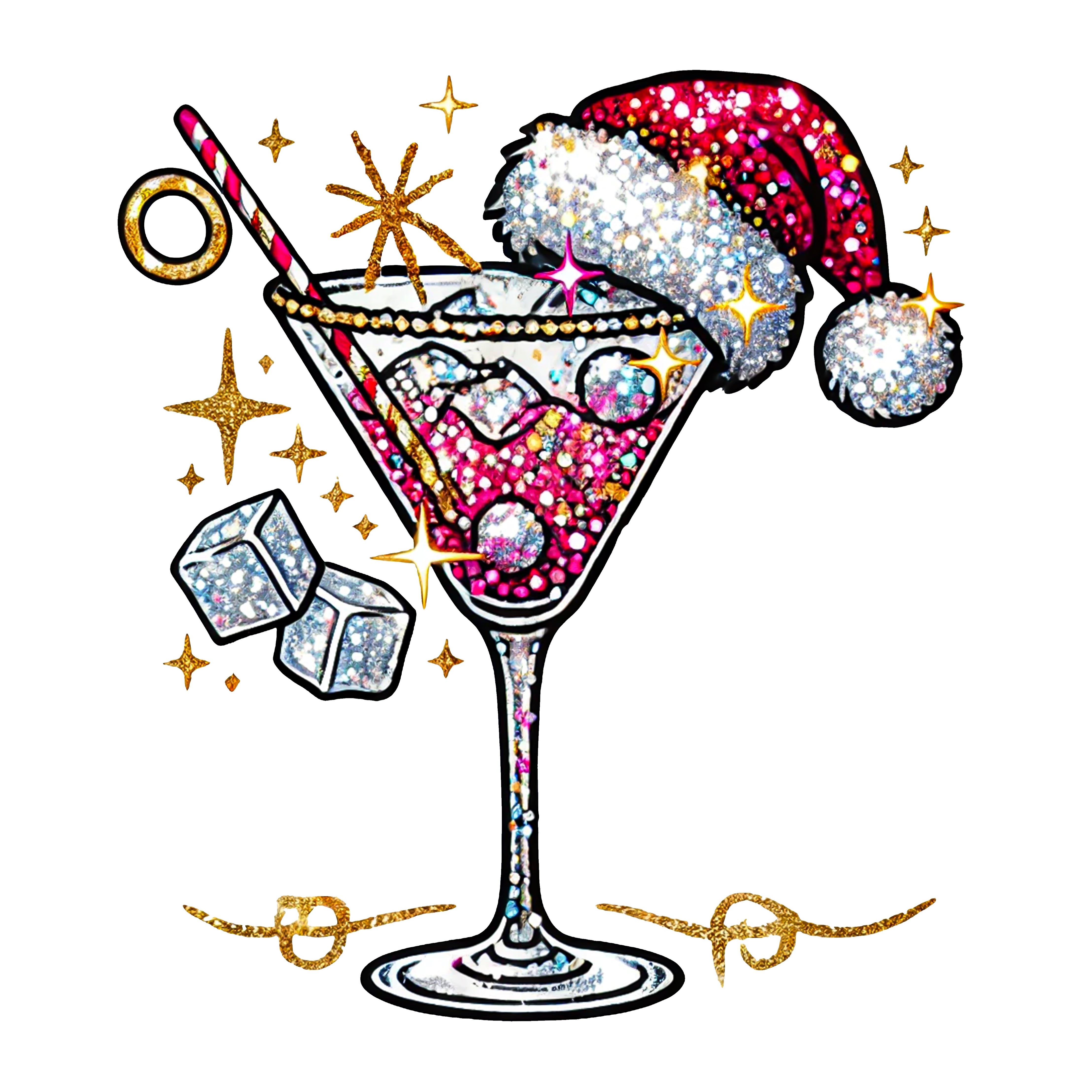 Santa's Hot Mess White PNG