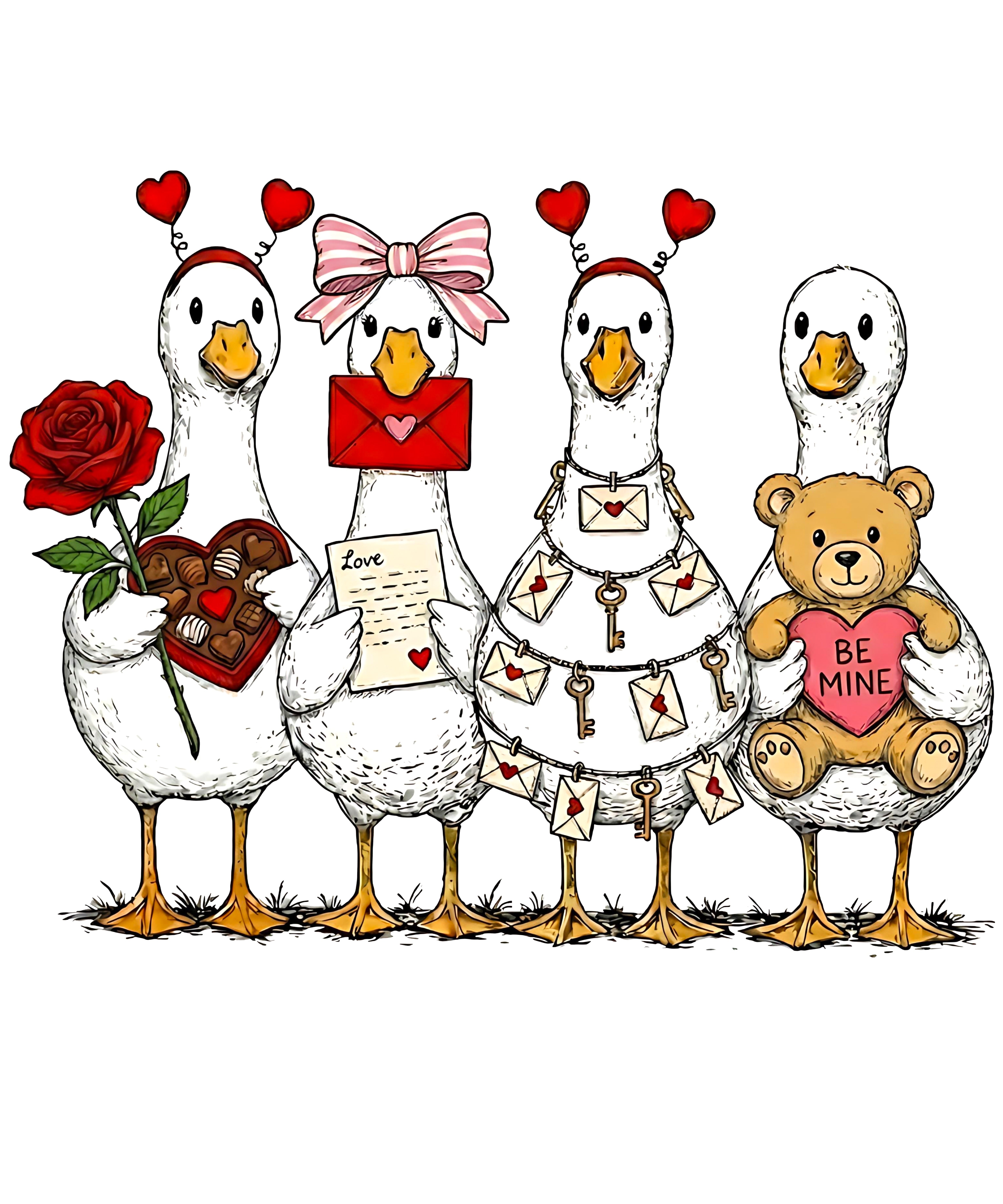Valentine Goose Heart PNG