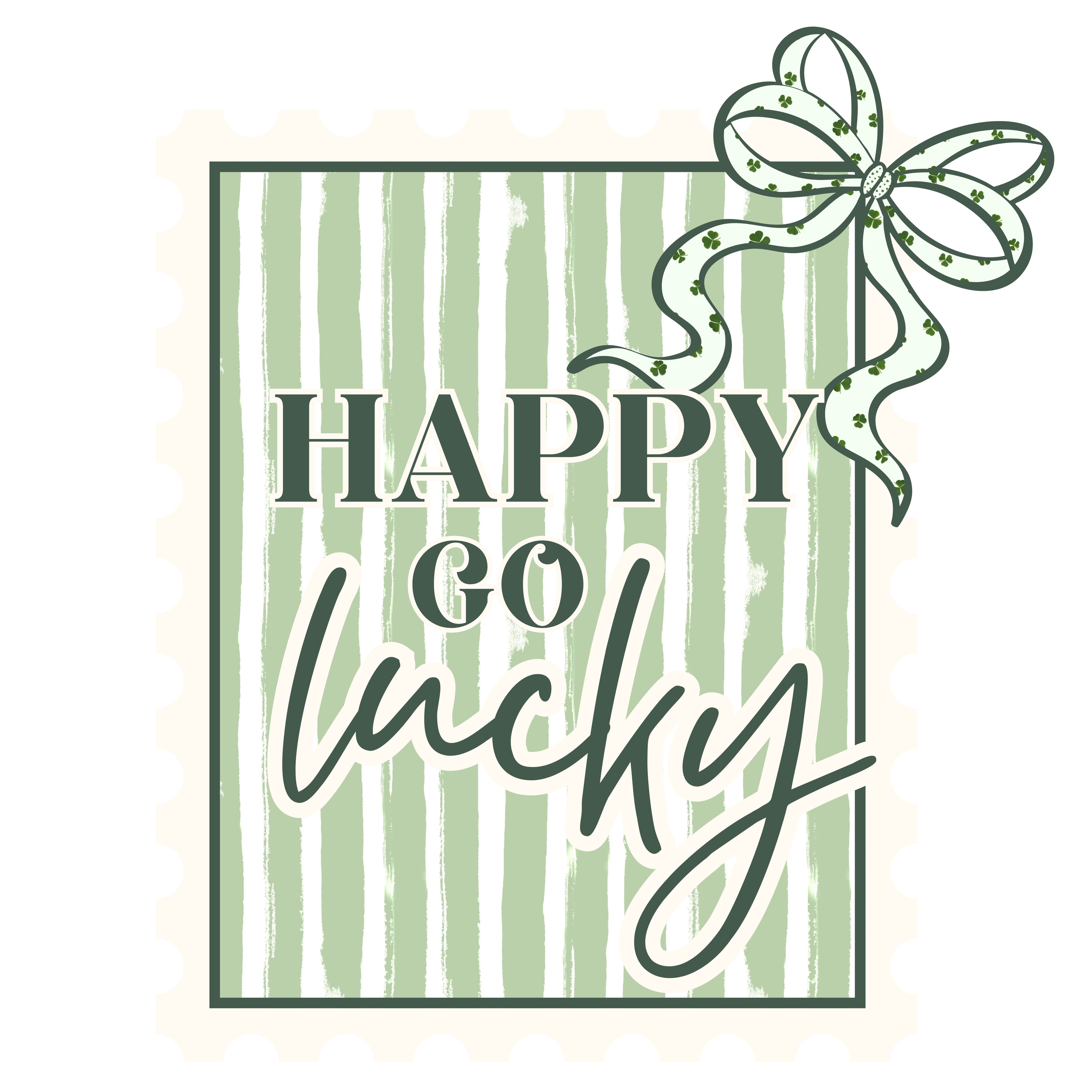 Happy Go Lucky White Border St. Patricks Day PNG