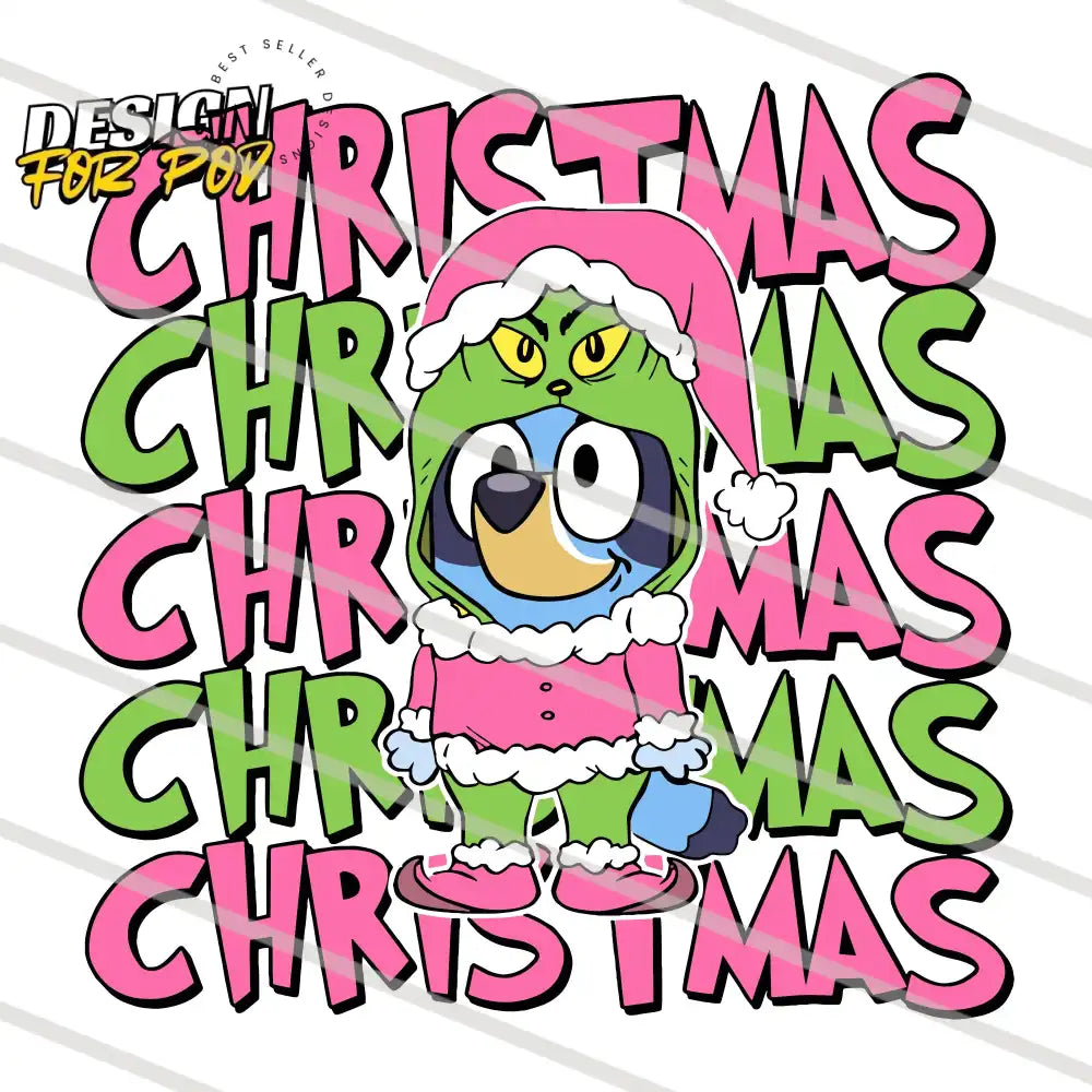 Bluey Christmas Grinch Vide PNG