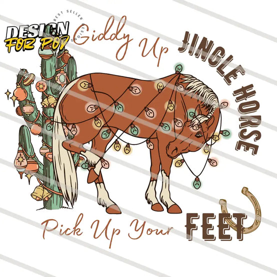 Cactus Giddy Up Jingle Horse PNG