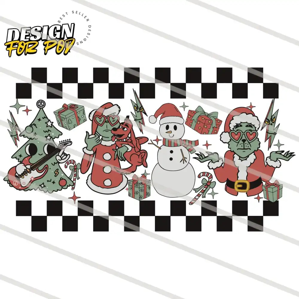 Christmas Grinch Santa Snowman PNG