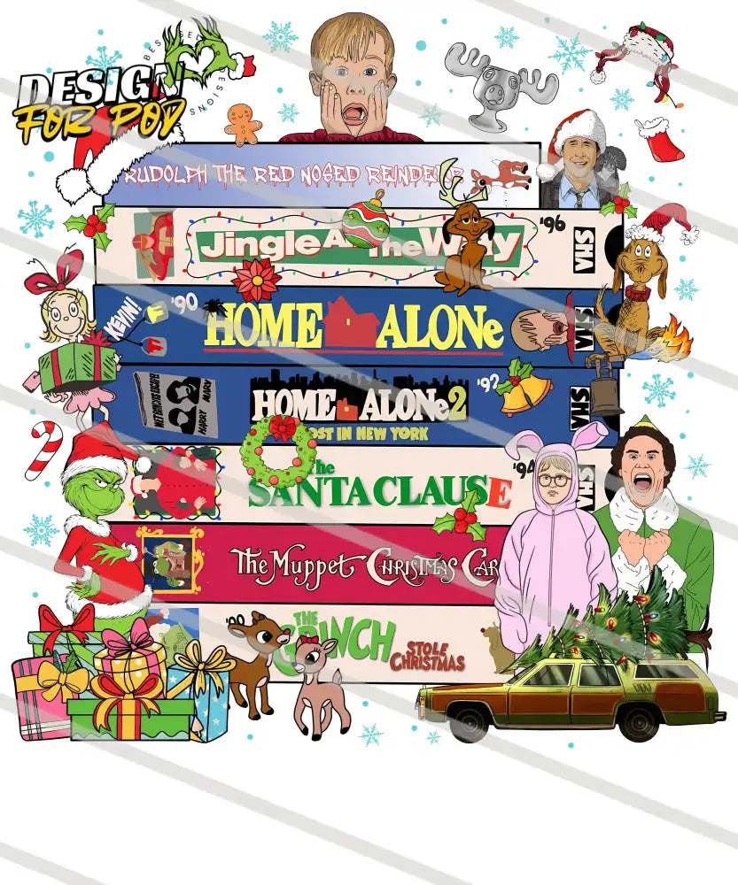 Christmas Movies Design PNG