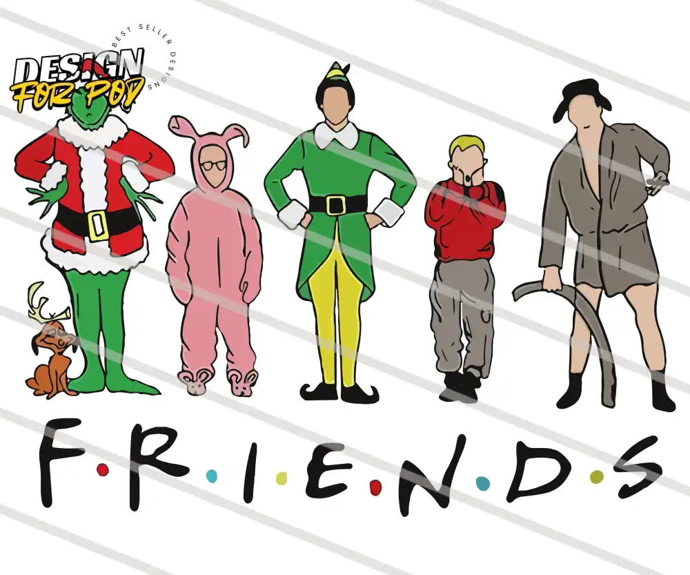 Christmas Old Retro Movies FRIENDS PNG