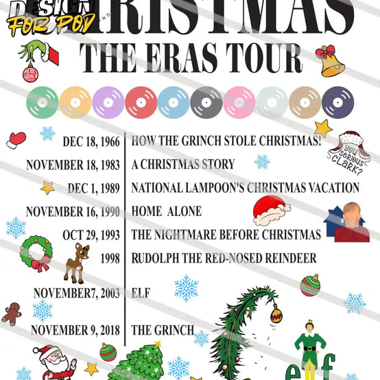 Christmas The Eras Tour Retro Movie PNG