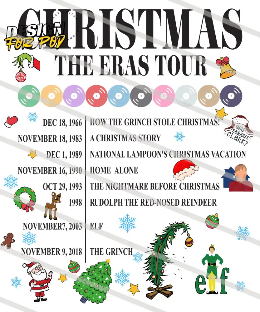 Christmas The Eras Tour Retro Movie PNG