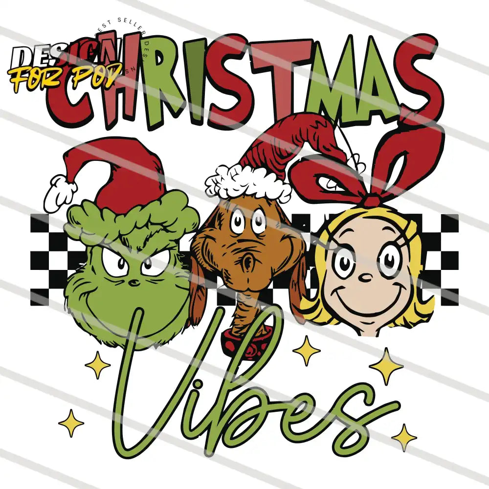 Christmas Vibes Grinch and Friends PNG