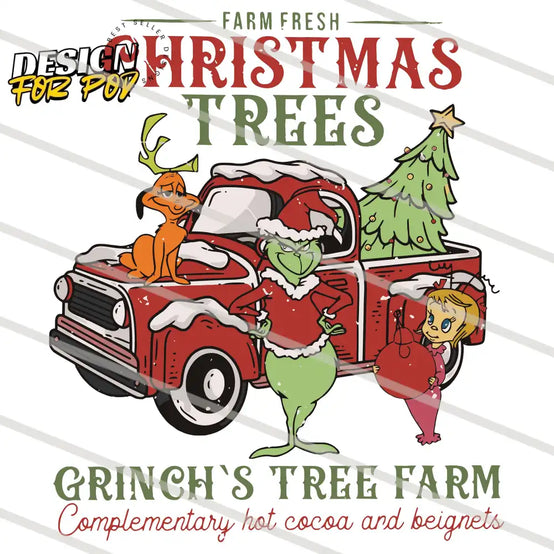Farm Fresh Christmas Grinchs Tree Farm Red Car PNG