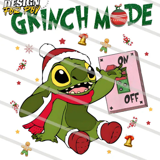 Funny Disney Stitch Grinch Mode On PNG