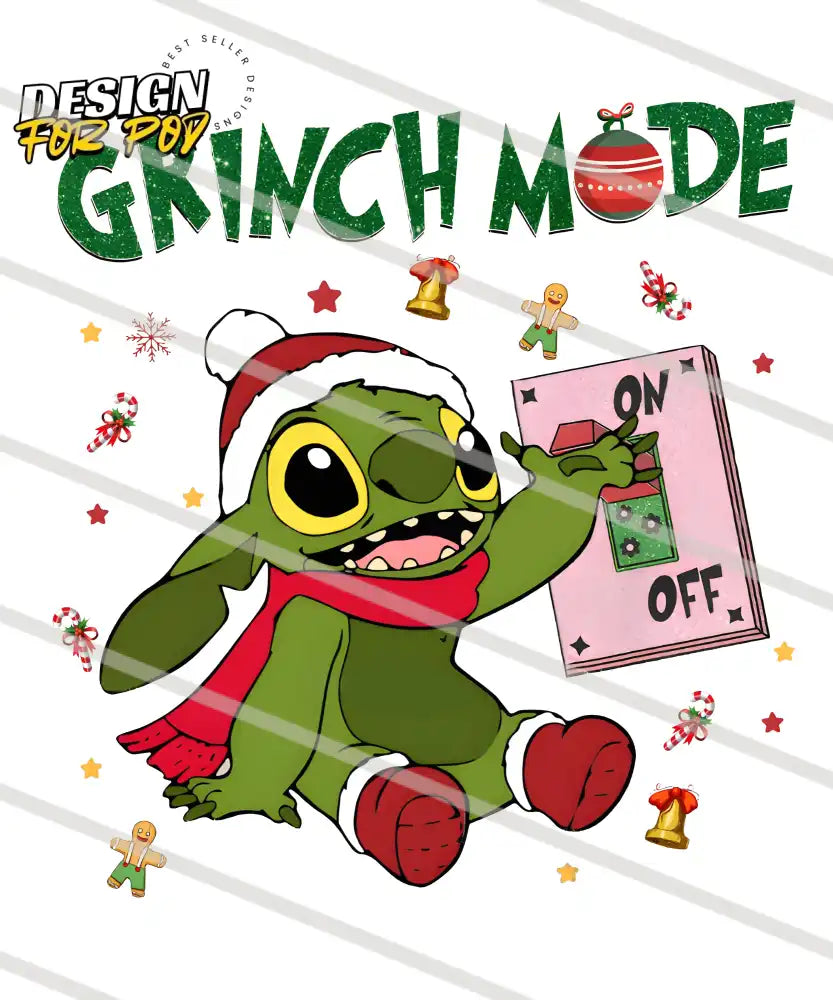 Funny Disney Stitch Grinch Mode On PNG
