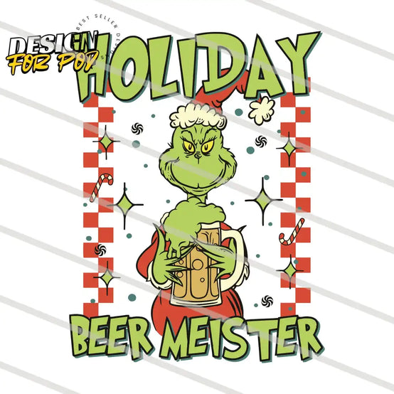 Funny Grinch Holiday Beer Meister PNG
