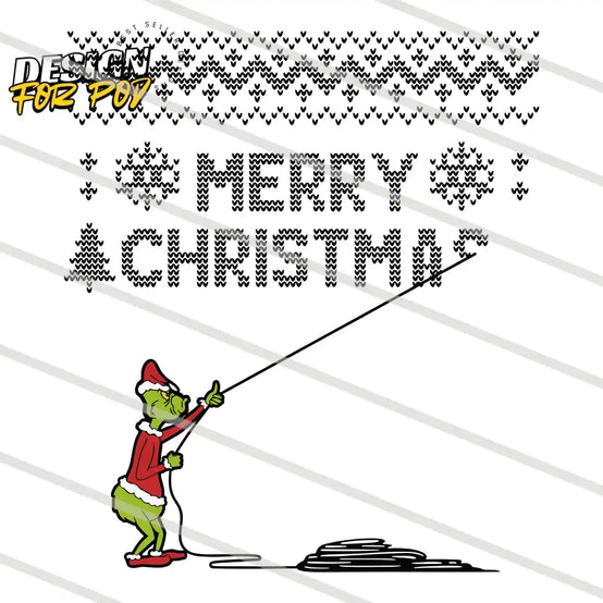 Funny Grinch Merry Christmas Santa Vibe PNG