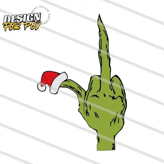 Funny Grinch Middle Finger Christmas PNG