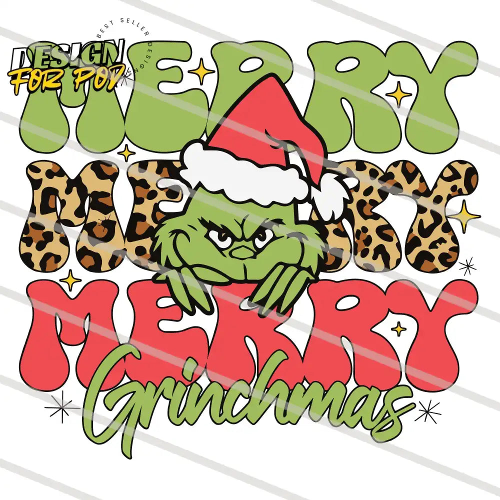 Funny Merry Christmas Leopard Pattern PNG