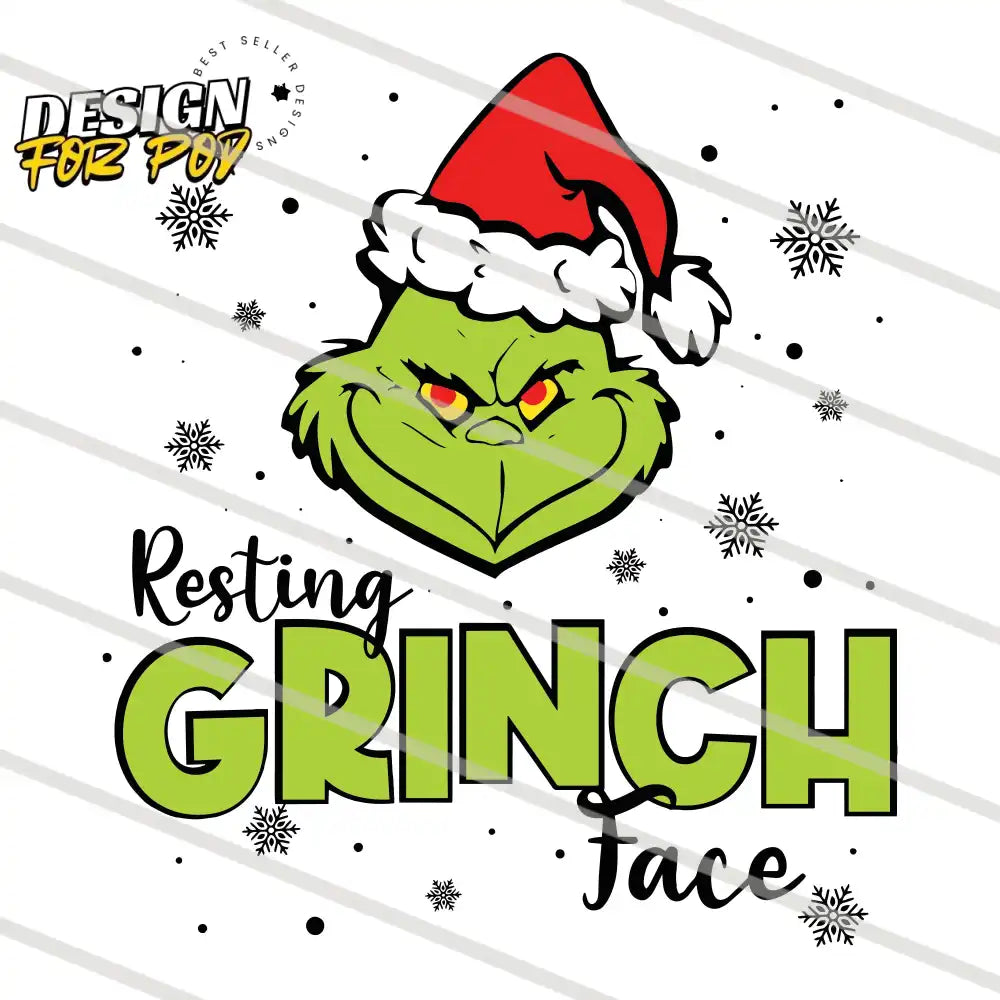 Funny Resting Grinch Face Funny Grinchmas PNG