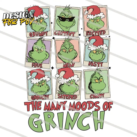 Funny The Many Moods Of Grinch PNG