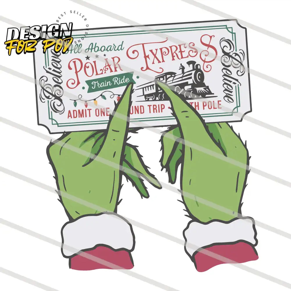 Grinch All Aboard Polar Express PNG