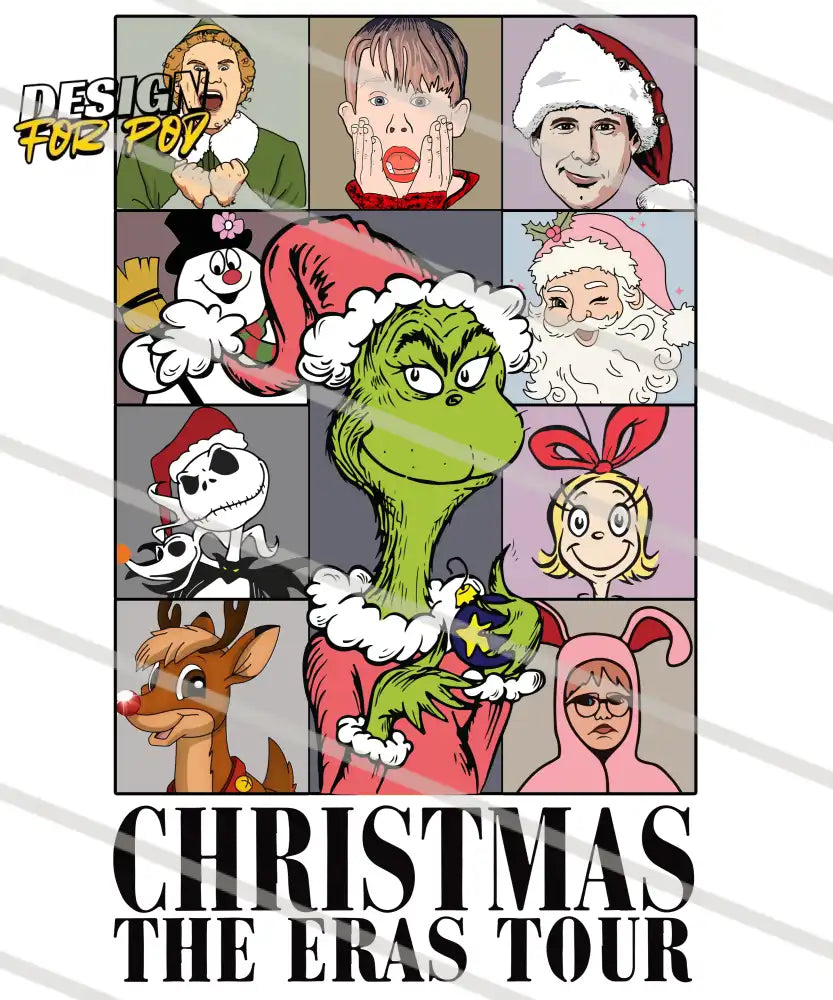 Grinch Christmas The Eras Tour Retro Movie PNG