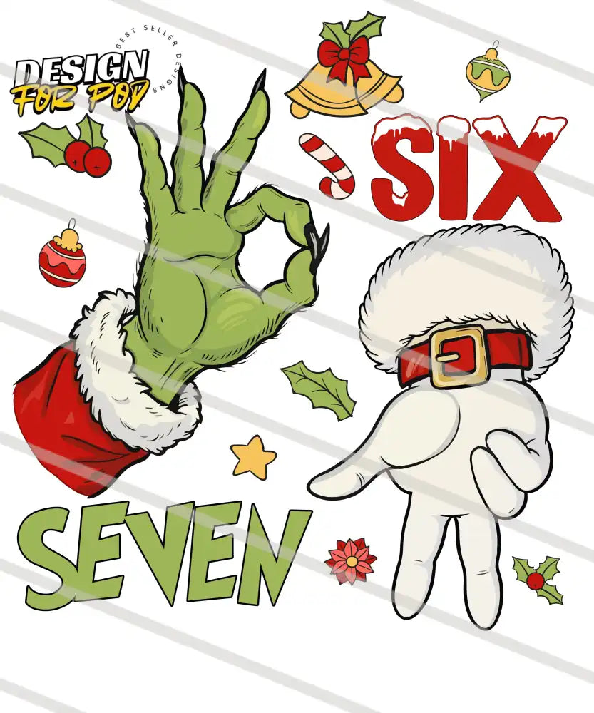 Grinch Hands Six Seven PNG