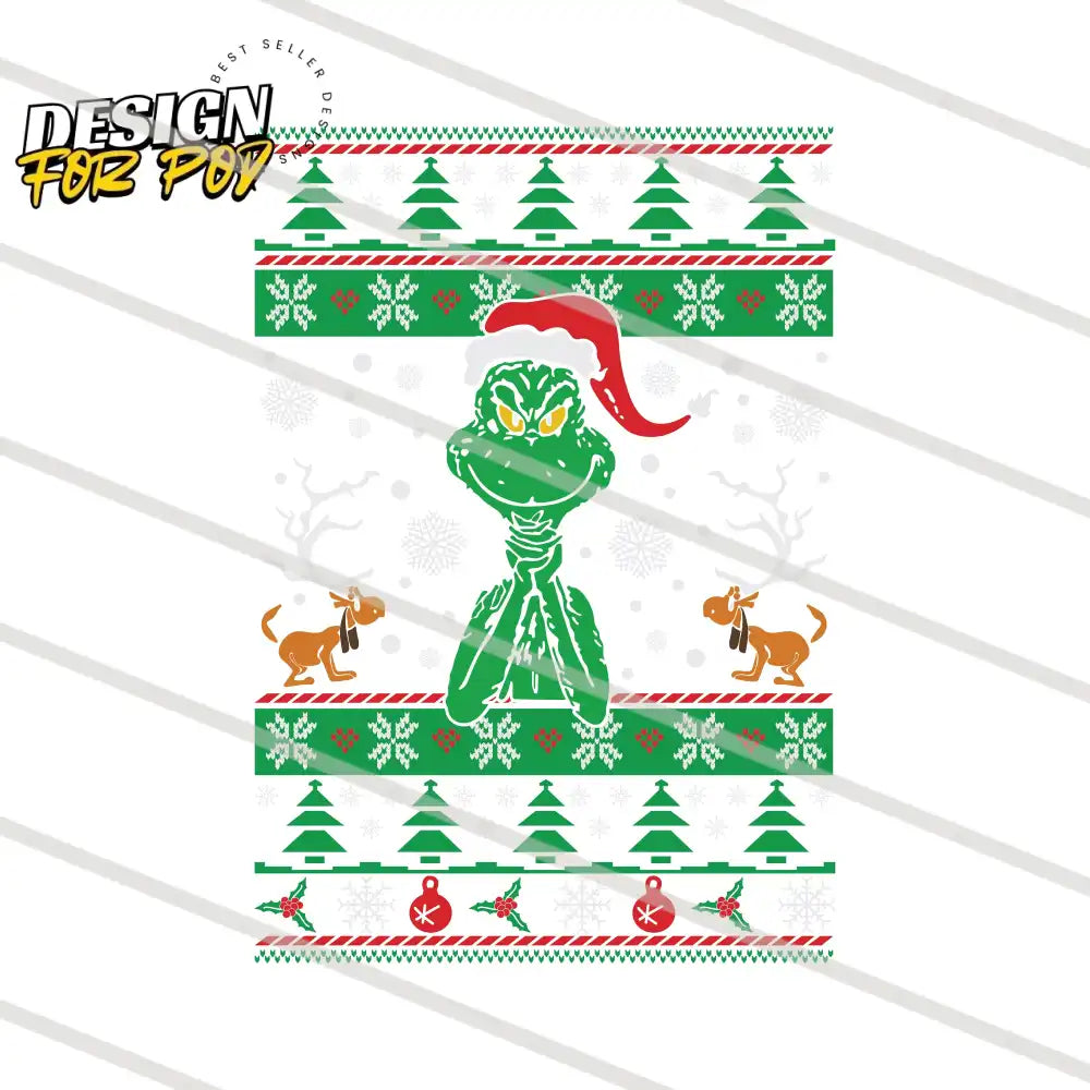 Grinch Santa Hat Christmas PNG