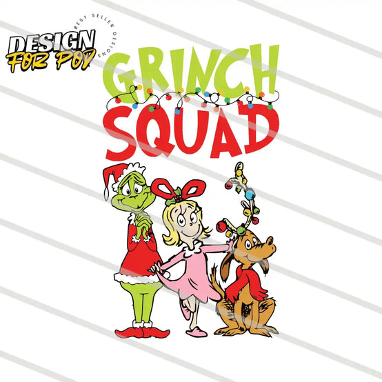Grinch Squad Christmas Friends PNG