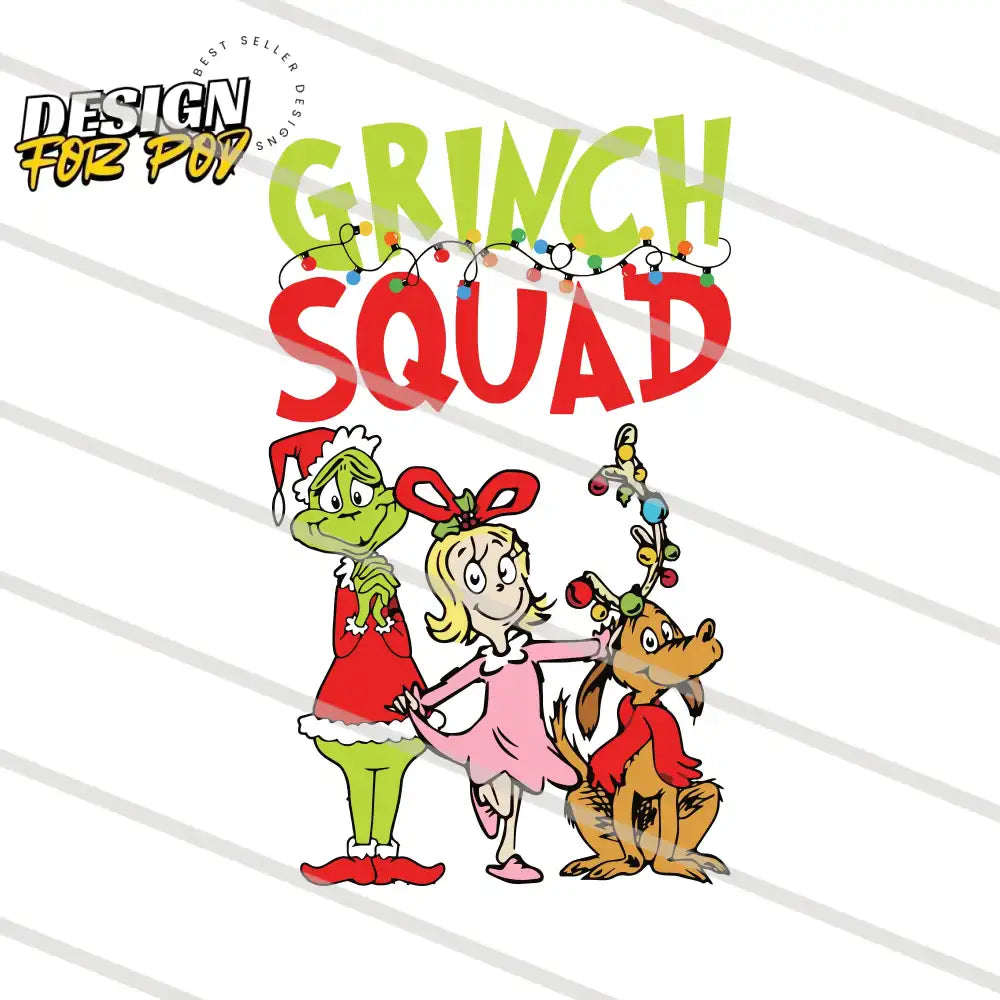 Grinch Squad Christmas Friends PNG