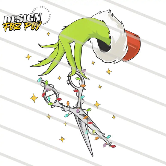 Hair Stylist Christmas Grinch PNG