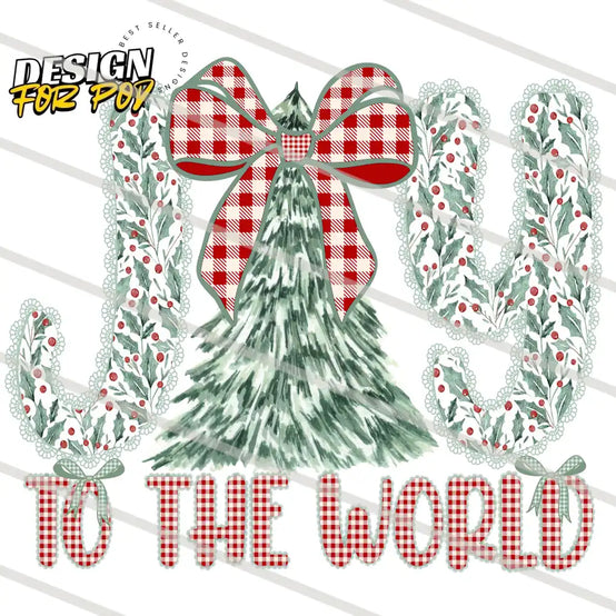 Joy to the World Plaid PNG