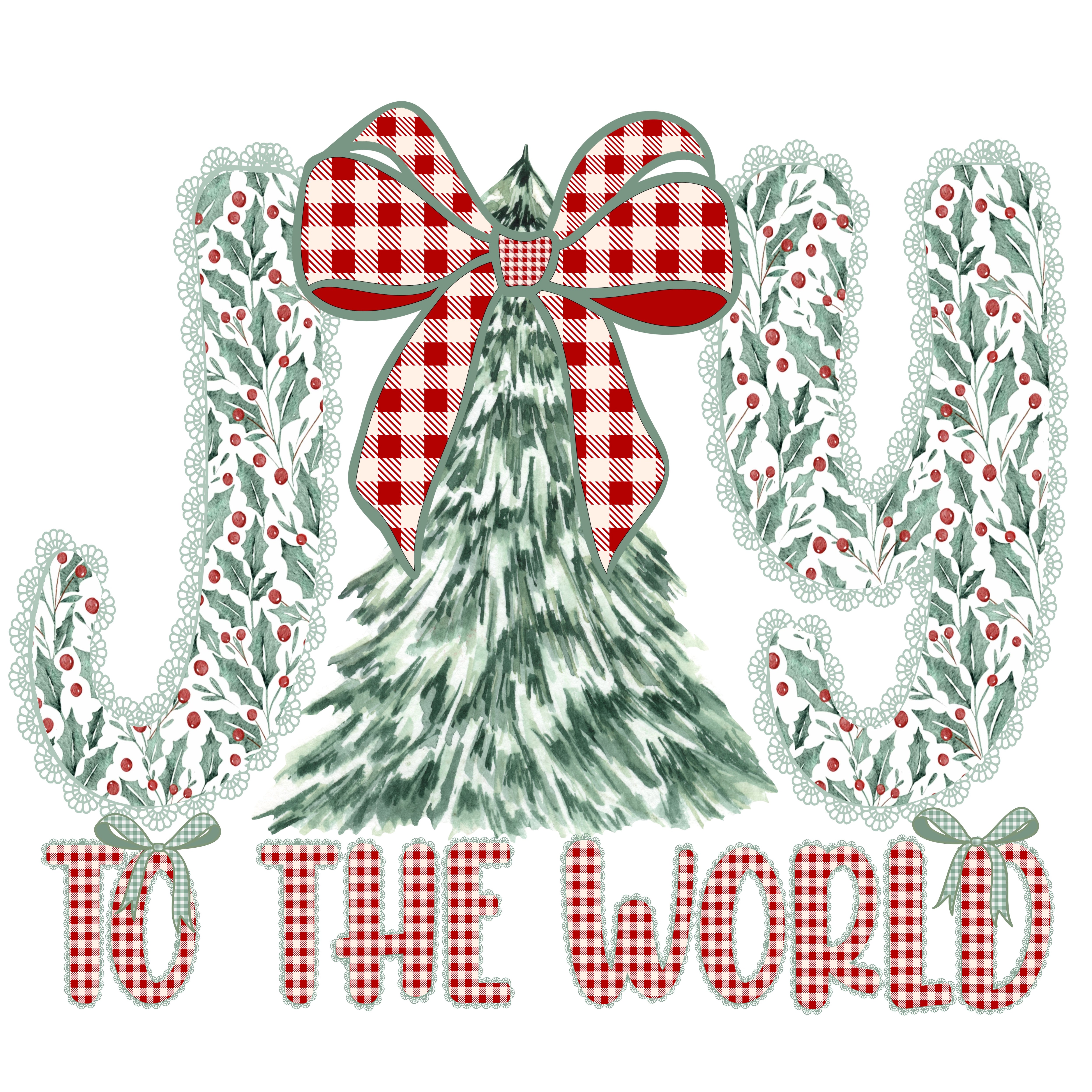 Joy to the World Plaid PNG