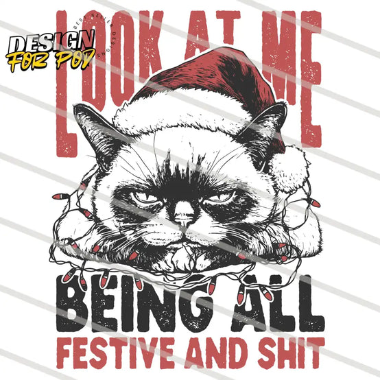 Look at me Being All Festive and Shit Cat PNG