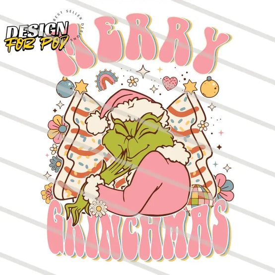 Merry Grinchmas Christmas Tree Cake PNG