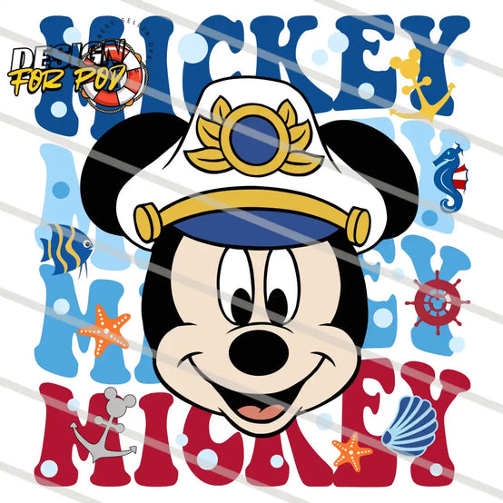 Mickey Captain Family Trip Cruise PNG
