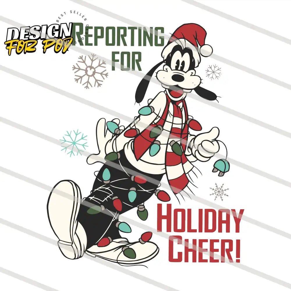 Mickey Dog Reporting For Holiday Cheer Christmas PNG